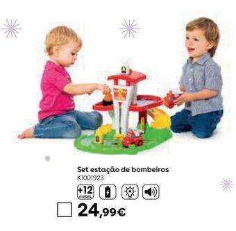 Toys R Us Molto - set estação de bombeiros, carro com luzes e sons e blocos promoção
