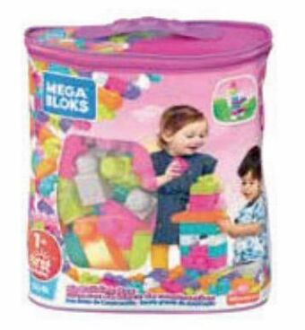 Toys R Us Mega bloks - bolsa maxi 60 peças rosa promoção