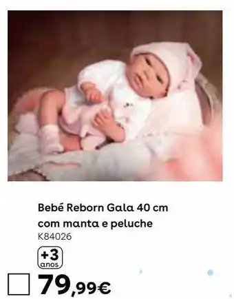 Toys R Us Bebé reborn gala 40 cm com manta e peluche promoção