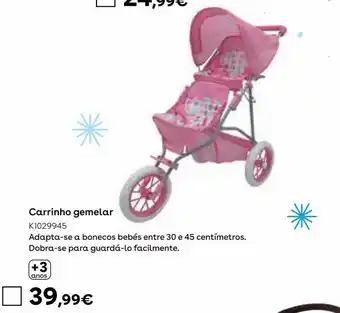 Toys R Us Carrinho gemelar para bonecos bebé promoção