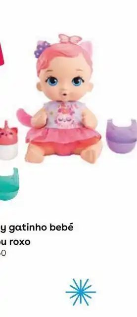 Toys R Us My garden baby - gatinho que bebe e faz chichi orelhas cor-de-rosa promoção