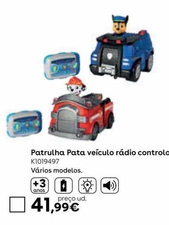 Patrulha pata - veículo rádio controlo (vários modelos)