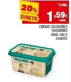 Continente Creme Culunário Vaqueiro 450g promoção