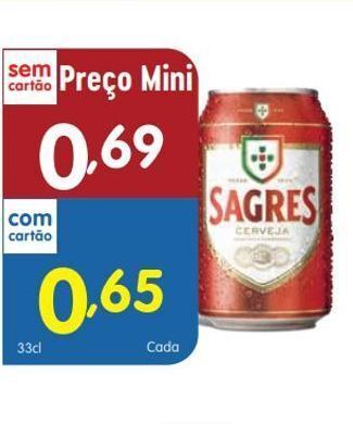 Minipreço Lata de cerveja sagres promoção