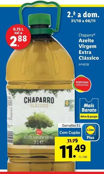 Lidl Azeite virgem chaparro promoção