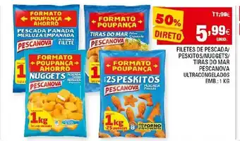 Filetes de Pescada/ Peskitos/Nuggets/ Tiras do mar Pescanova 1kg