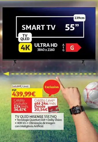 Auchan Tv qled hisense 55e7hq - exclusivo promoção