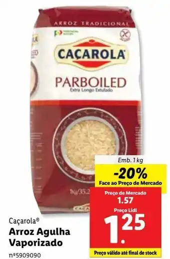 Lidl Arroz vaporizado caçarola promoção