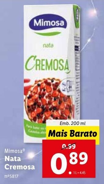 Lidl Laticínio mimosa promoção