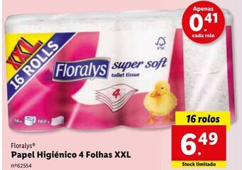 Lidl Papel higiênico floralys promoção