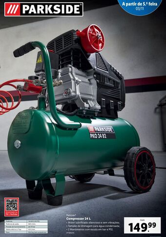 Lidl Compressor de ar parkside promoção