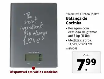 Lidl Balança de cozinha silvercrest promoção