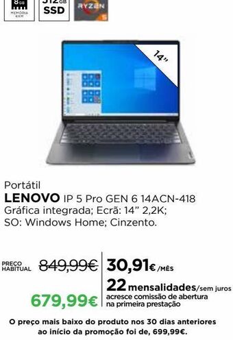 El Corte Inglés Notebook lenovo promoção