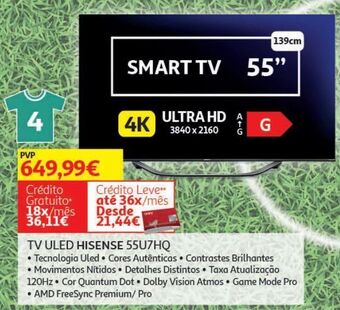 Auchan Tv uled hisense 55u7hq promoção