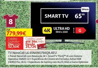 Tv nanocell lg 65" 4k smart 65nano766qa.aeu