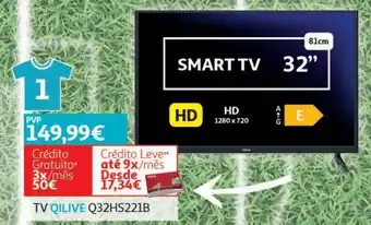 Auchan Tv qilive 32" hd smart q32hs221b promoção