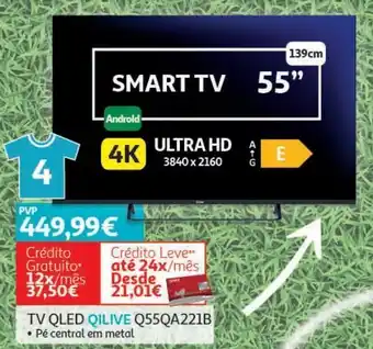 Tv qled qilive 55" 4k smart android q55qa221b