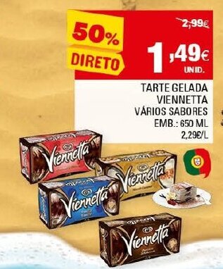 Continente Tarte Gelada Viennetta 650ml promoção