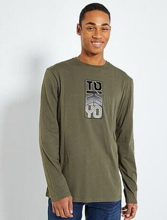 Kiabi T-shirt em jersey de manga comprida promoção