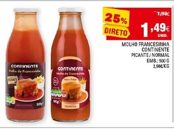Continente Molho Francesinha Continente 500g promoção