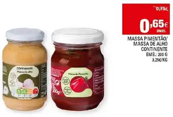 Continente Massa Pimentão/ Massa de Alho Continente 200g promoção