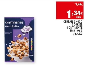 Cereais Choco Cookies Continente 375g