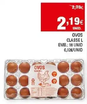 Continente Ovos Classe L 18 Unid promoção