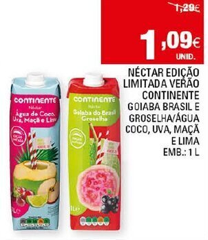 Continente Néctar Edição Limitada Verão Continente 1L promoção
