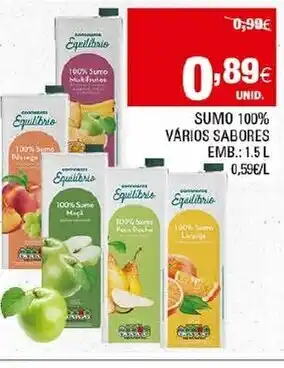 Continente Sumo 100% Vários Sabores 1,5L promoção