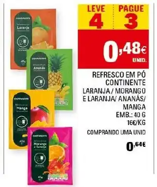 Continente Refrigerante em Pó Continente 40g promoção