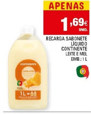Recarga Sabonete Líquido Continente 1L