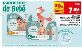 Continente Fraldas Proteção e Conforto Continente do Bebé T3/ T4/ T5/ T6 promoção