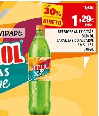 Continente Refrigerante C/ Gás Sumol 1,5L promoção