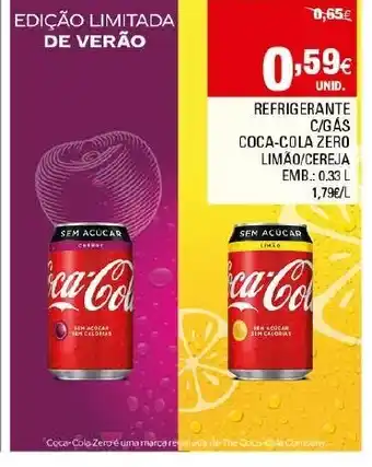 Refrigerante C/ Gás Coca-Cola Zero .33L
