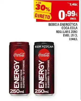 Continente Bebida Energética Coca-Cola Regular e Zero 25cl promoção