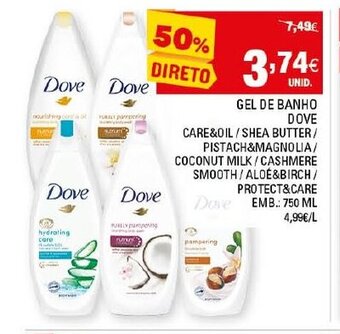 Continente Gel de Banho Dove 750ml promoção