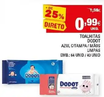 Continente Toalhitas Dodot 64 Unid/ 40 Unid promoção
