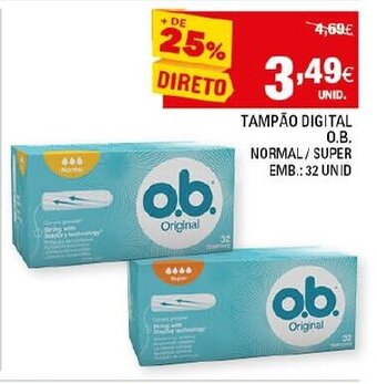 Continente Tampão Digital O.B. 32 Unid promoção