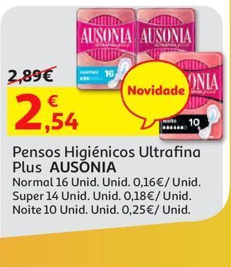 Auchan Pensos higiénicos ausonia promoção