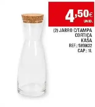 Jarro C/Tampa Cortiça Kasa 1L