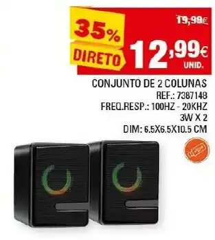 Continente COnjunto de 2 Colunas 6.5x6.5x10.5cm promoção