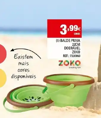 Continente Balde Praia 22cm Dobrável Zoko promoção