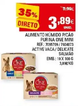 Continente Alimento Húmido P/Cão Purina One Mini 10x100g promoção