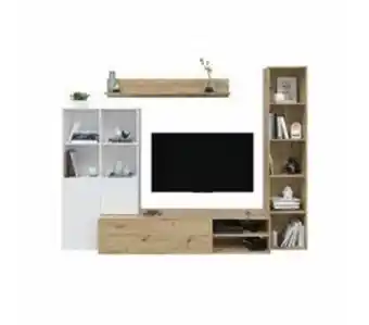 Conforama Lyra compacto tv branco e carvalho 240 cm promoção