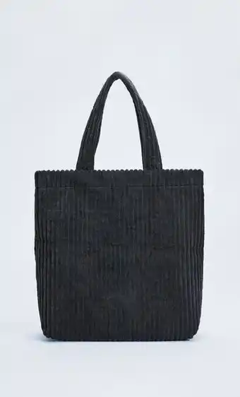 Stradivarius Mala tote bag de bombazina promoção