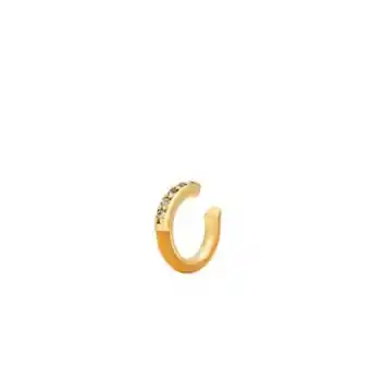 Brinco ear cuff dourado e cor mostarda