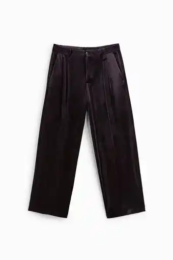 ZARA Calças veludo wide fit promoção