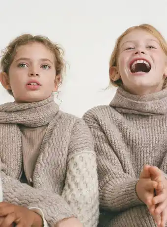 ZARA Casaco de malha de cabo patchwork promoção
