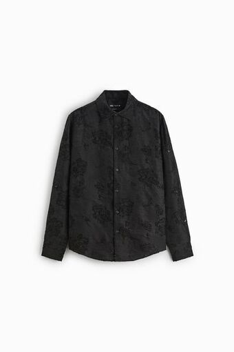 ZARA Camisa jacquard com estampado floral promoção