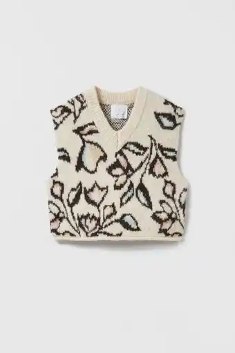 ZARA Colete de malha jacquard promoção